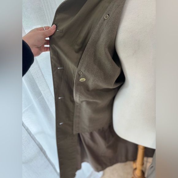 John Weitz Olive Trench Coat w/ Removable Wool Liner & Collar Poland size 8 - Picture 5 of 8